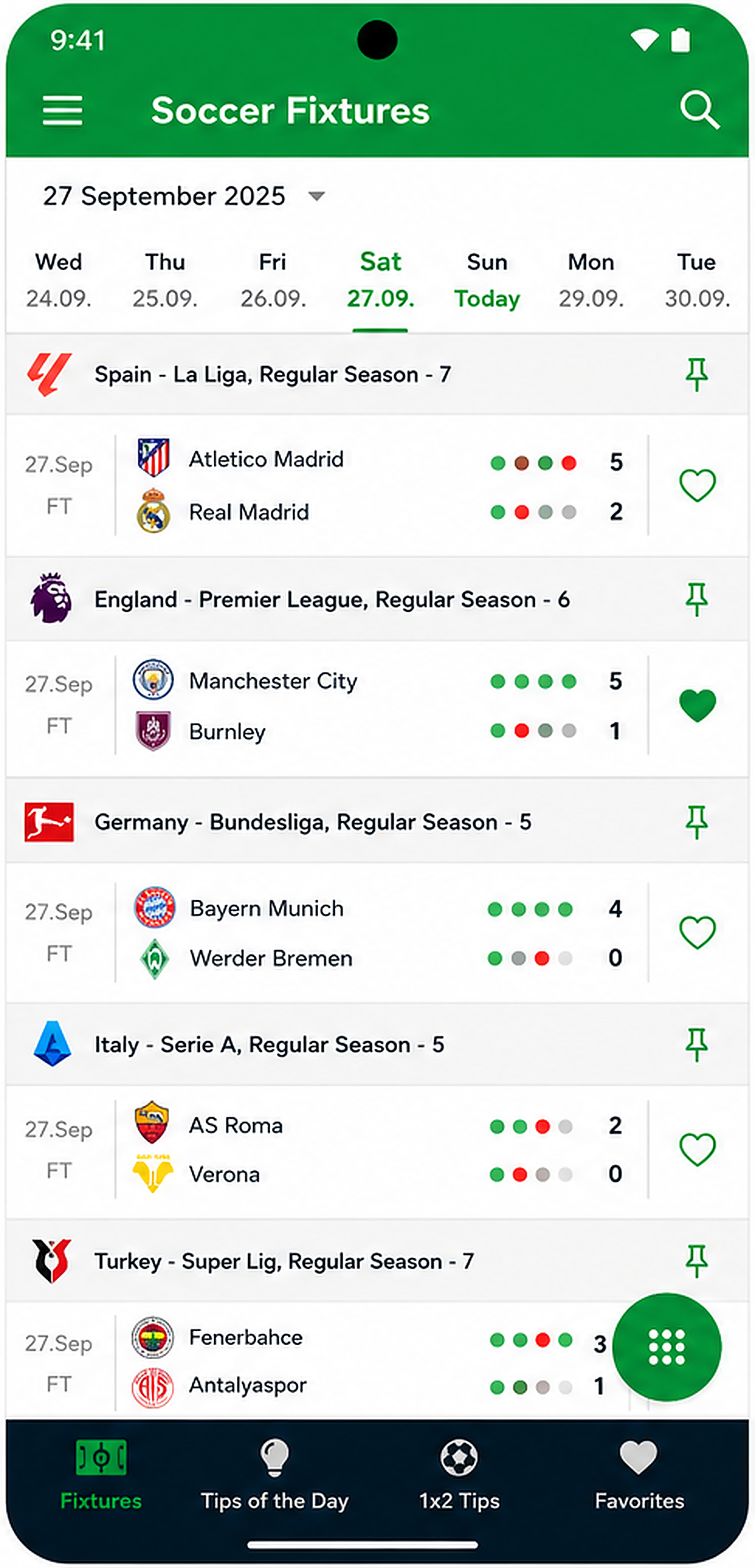 Fixtures Hub mobile app screenshot